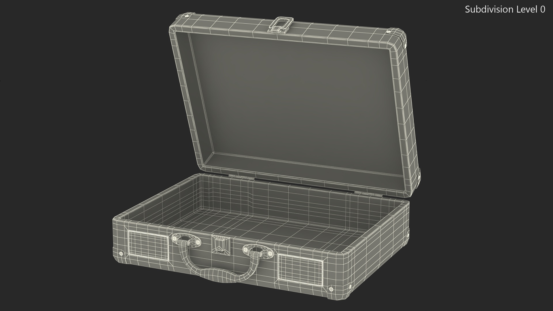 3D model Retro Black Suitcase Open