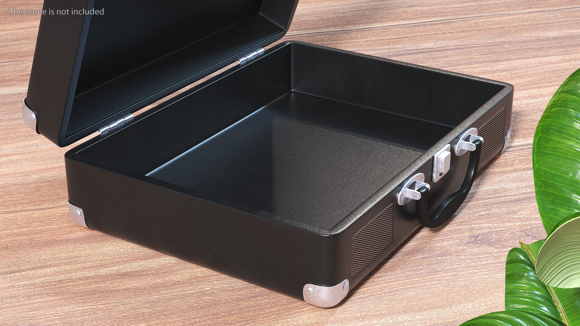 3D model Retro Black Suitcase Open