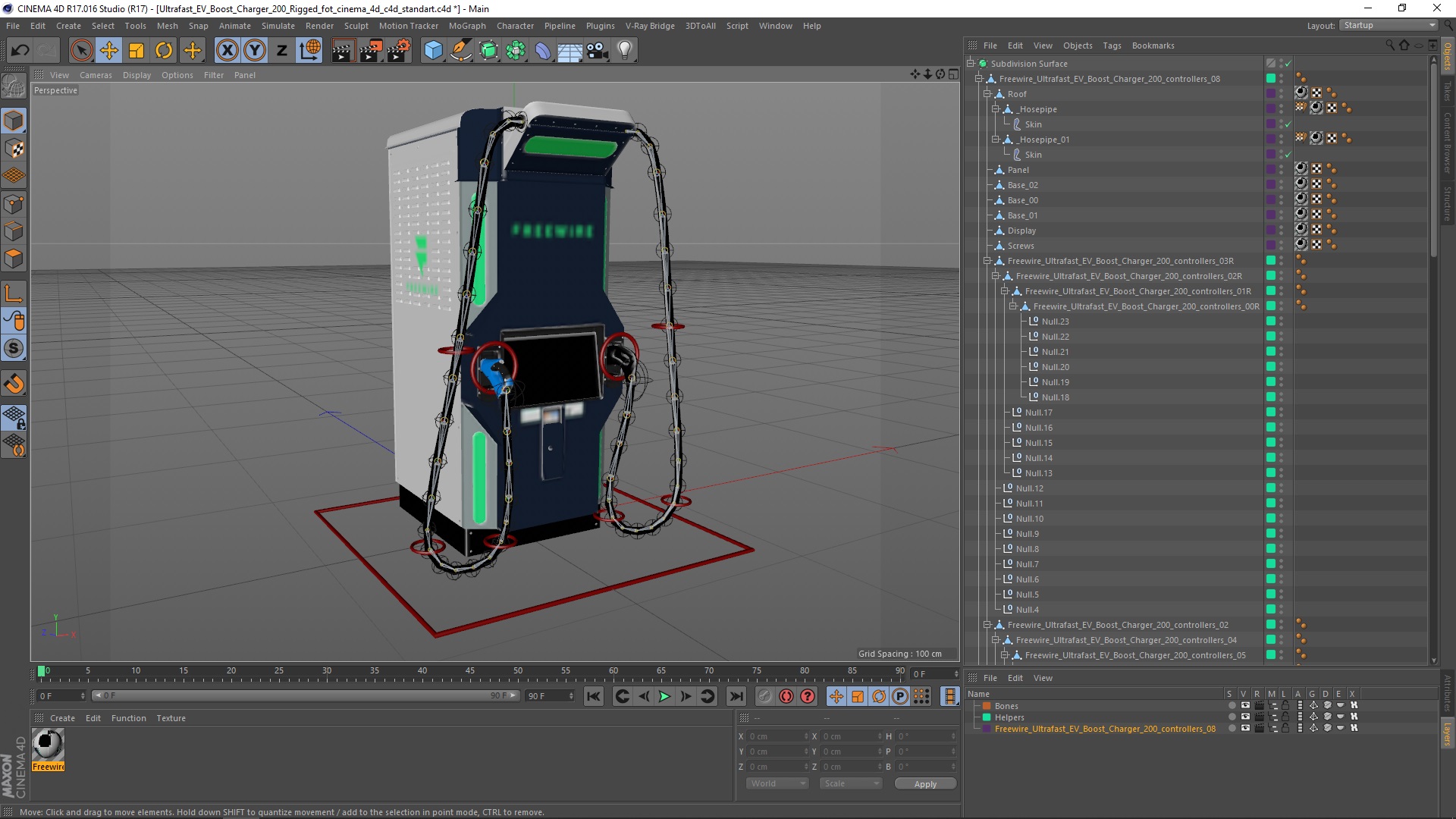 3D model Freewire Ultrafast EV Boost Charger 200 Rigged for Cinema 4D