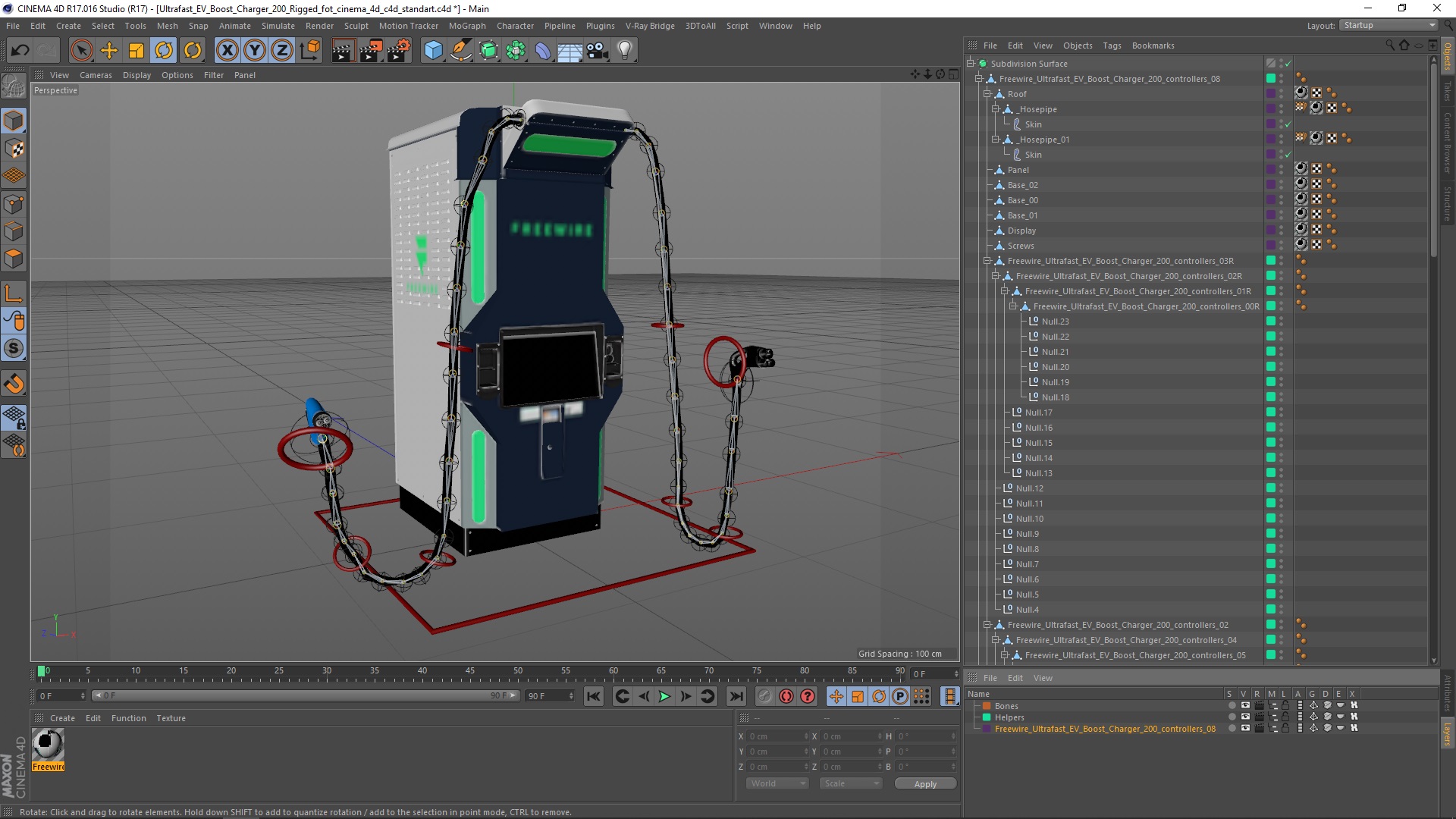 3D model Freewire Ultrafast EV Boost Charger 200 Rigged for Cinema 4D