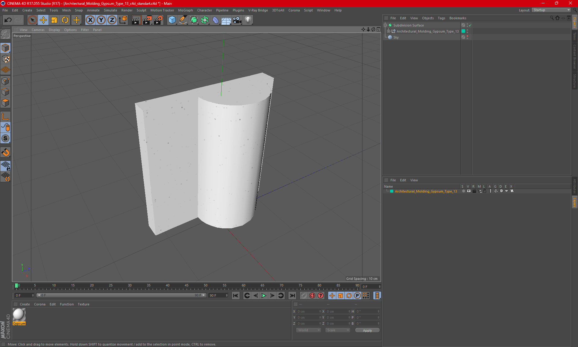 3D Architectural Molding Gypsum Type 13