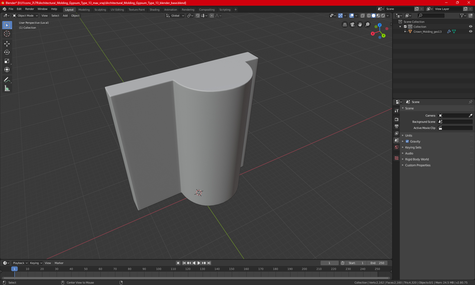 3D Architectural Molding Gypsum Type 13