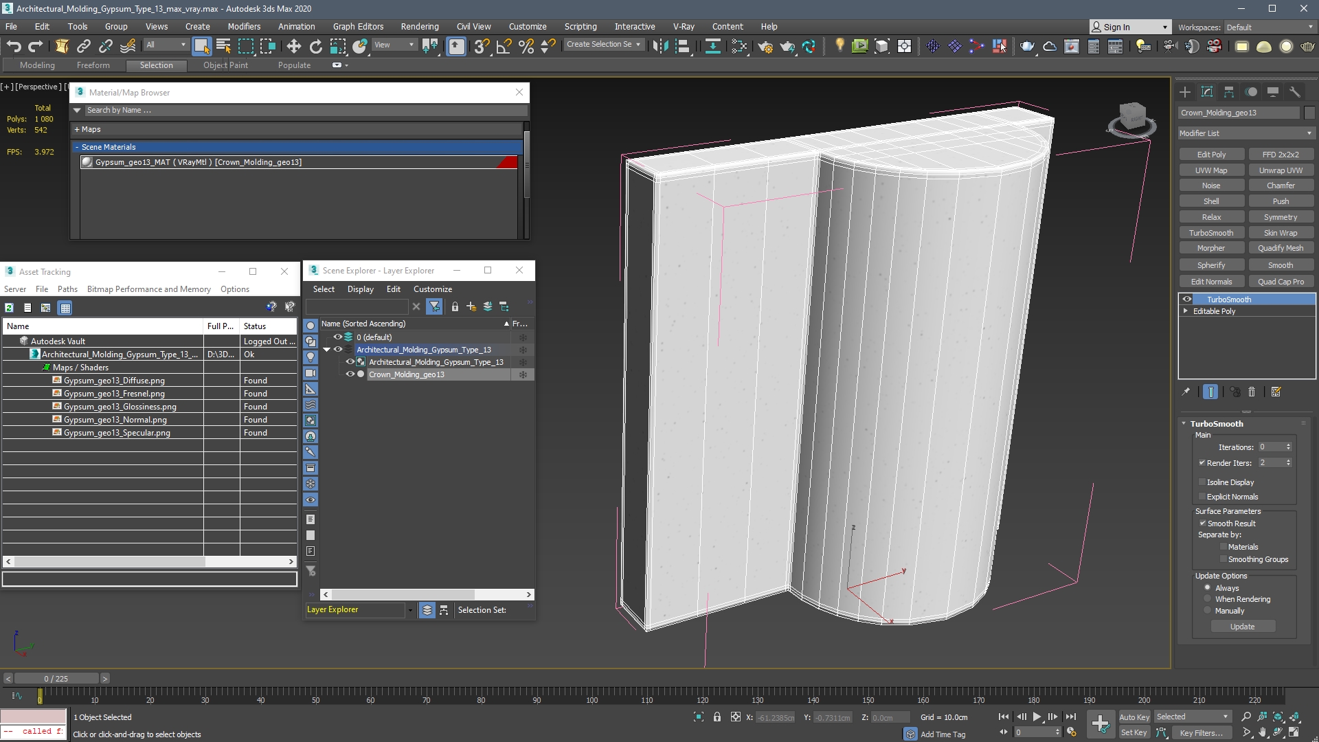 3D Architectural Molding Gypsum Type 13
