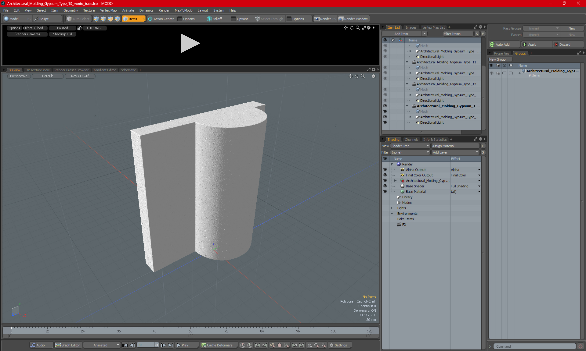 3D Architectural Molding Gypsum Type 13