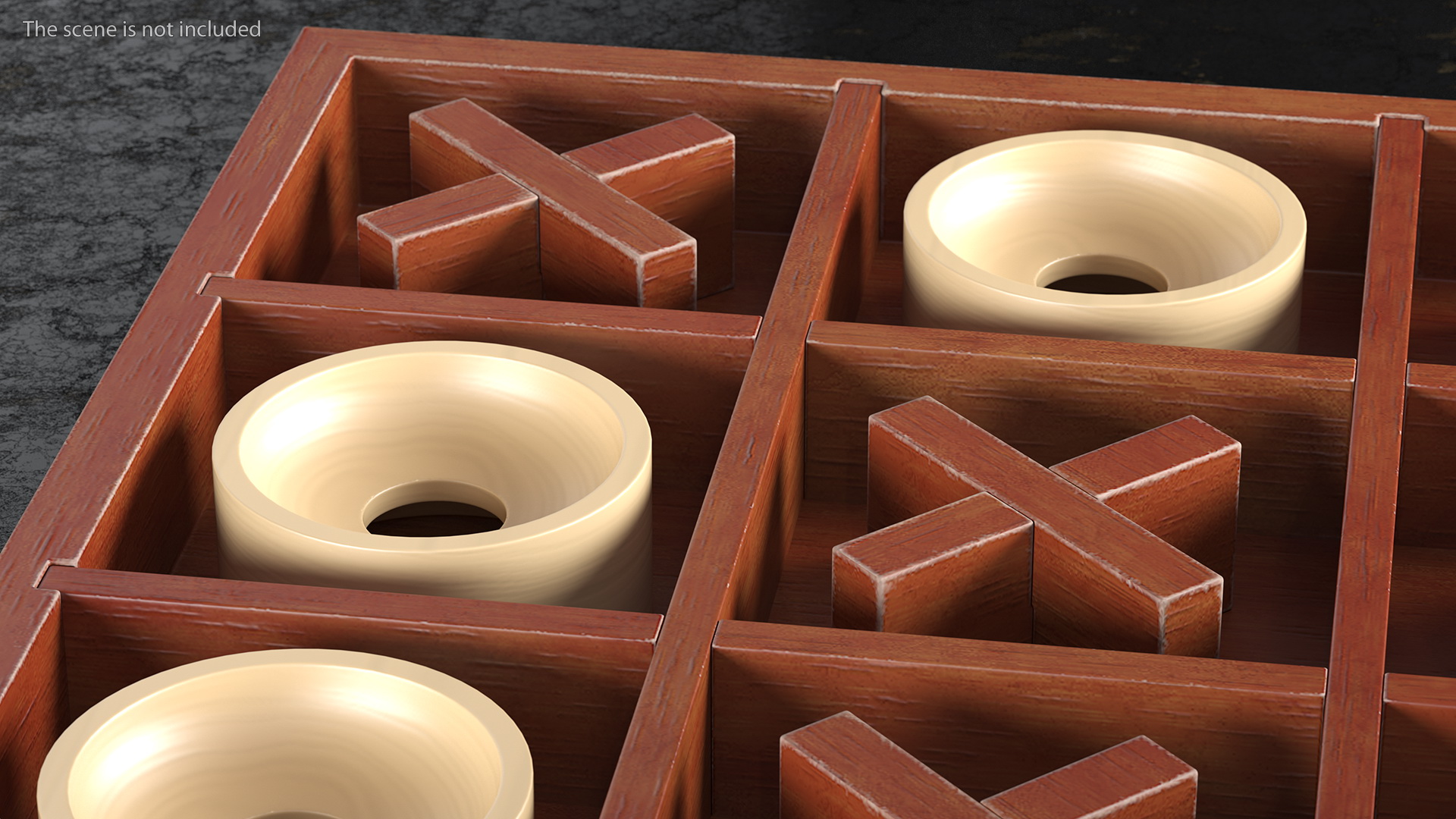 Tic Tac Toe Wooden Board Game 3D model