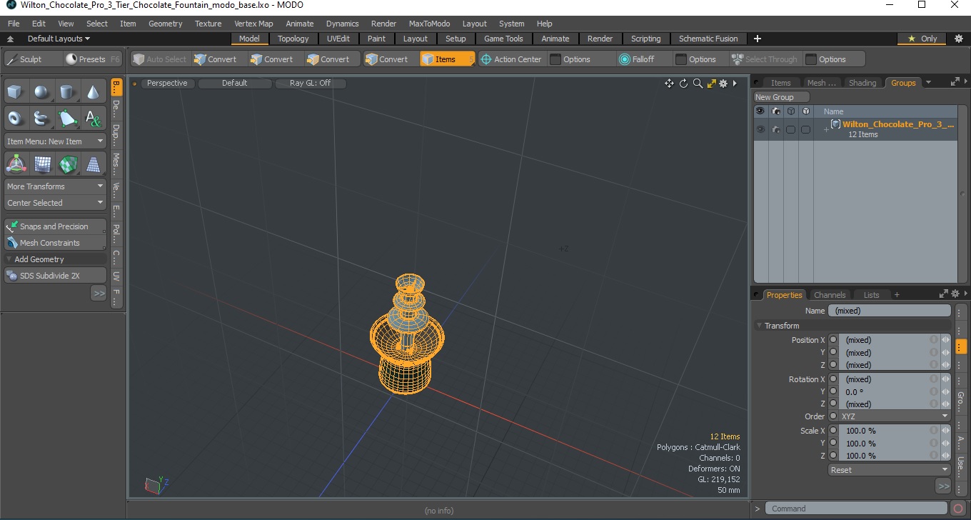 3D model Chocolate Fountain Fondue