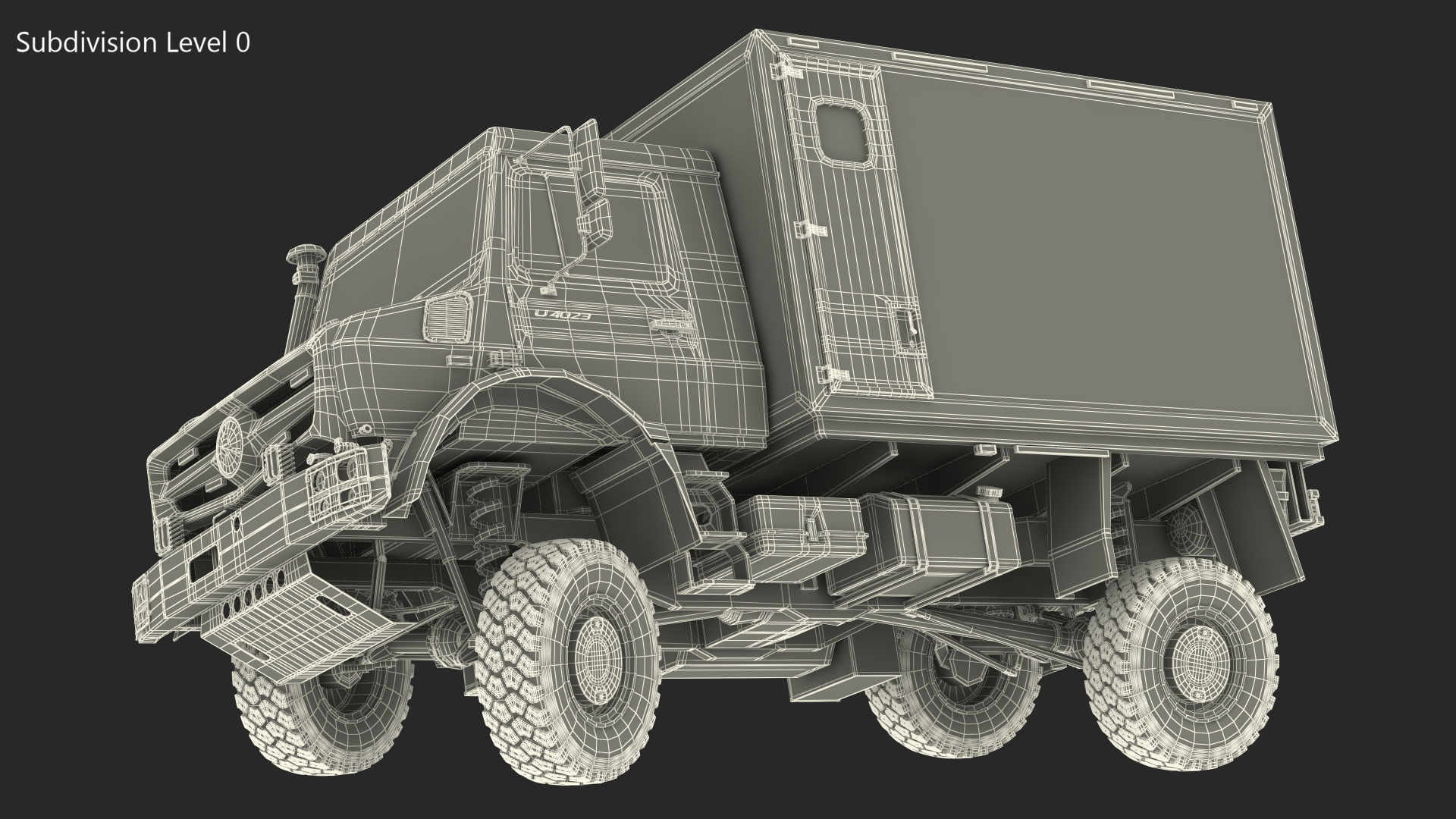 3D model Mercedes Unimog 4023 Ambulance Vehicle Rigged