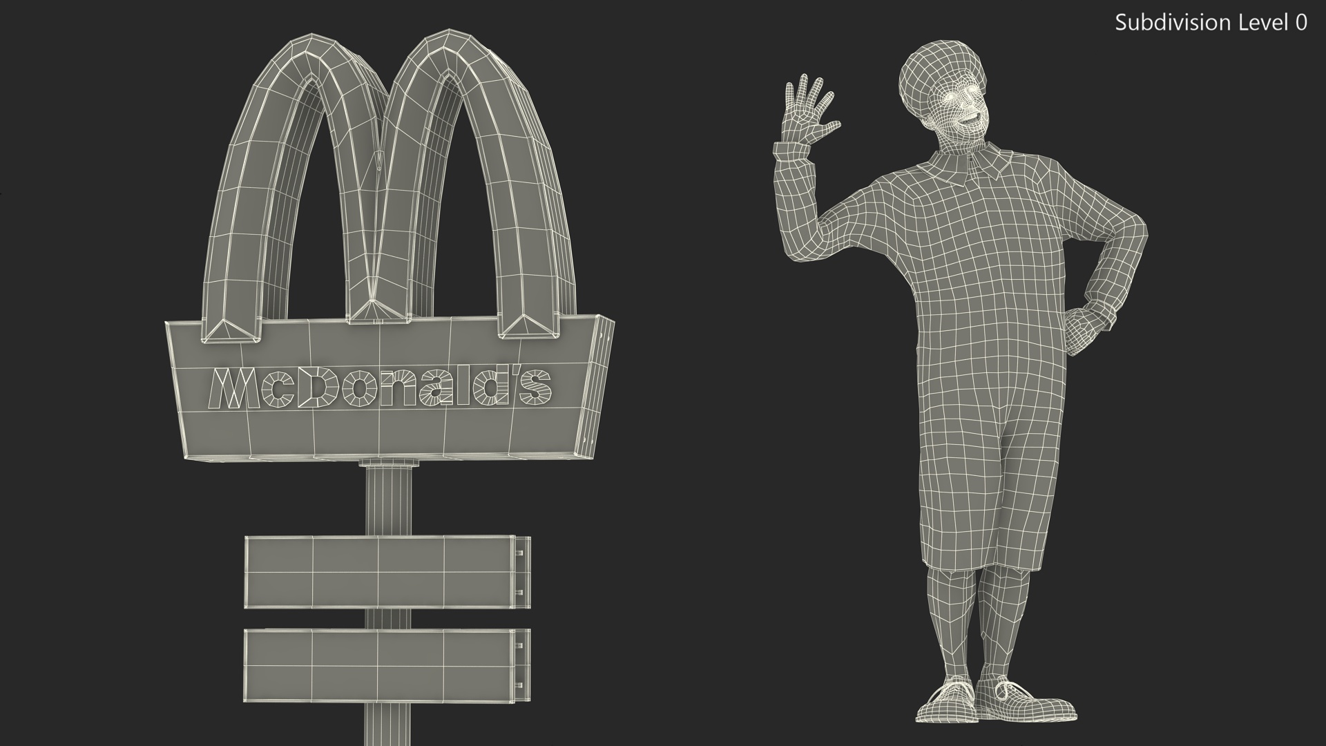 McDonalds Clown and McDonalds Pylon Fur 3D model