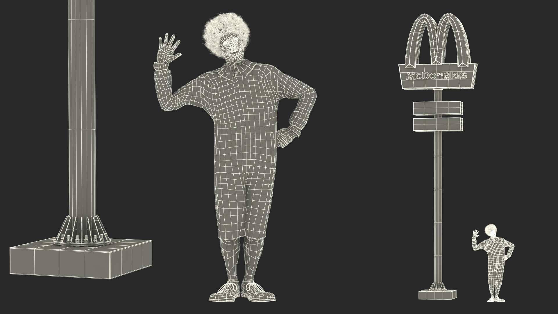 McDonalds Clown and McDonalds Pylon Fur 3D model