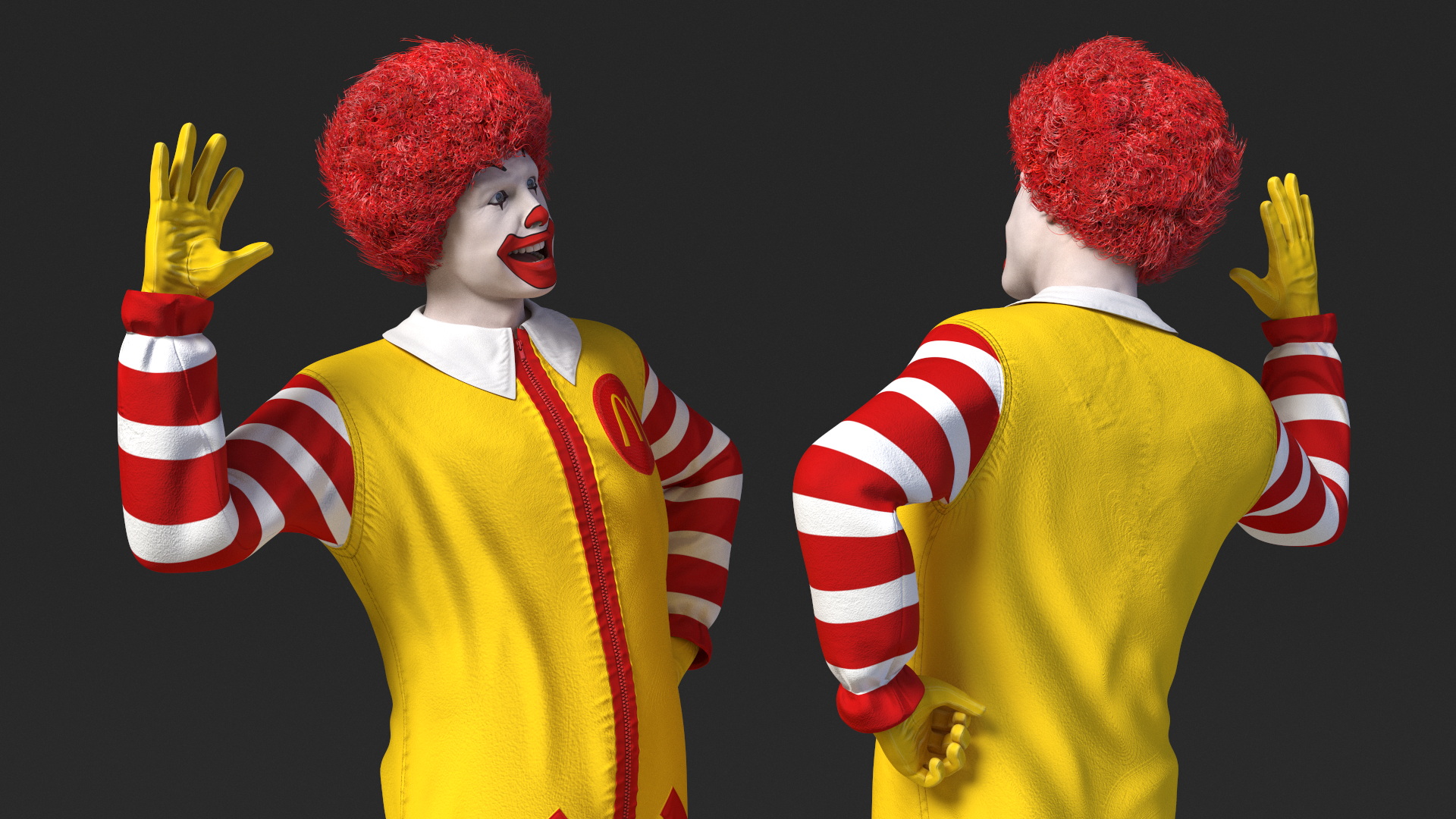 McDonalds Clown and McDonalds Pylon Fur 3D model