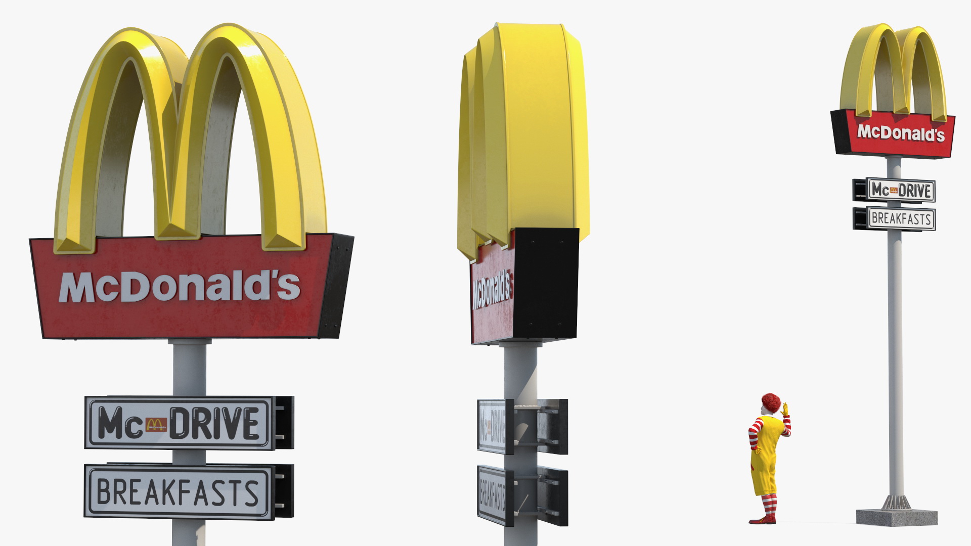 McDonalds Clown and McDonalds Pylon Fur 3D model