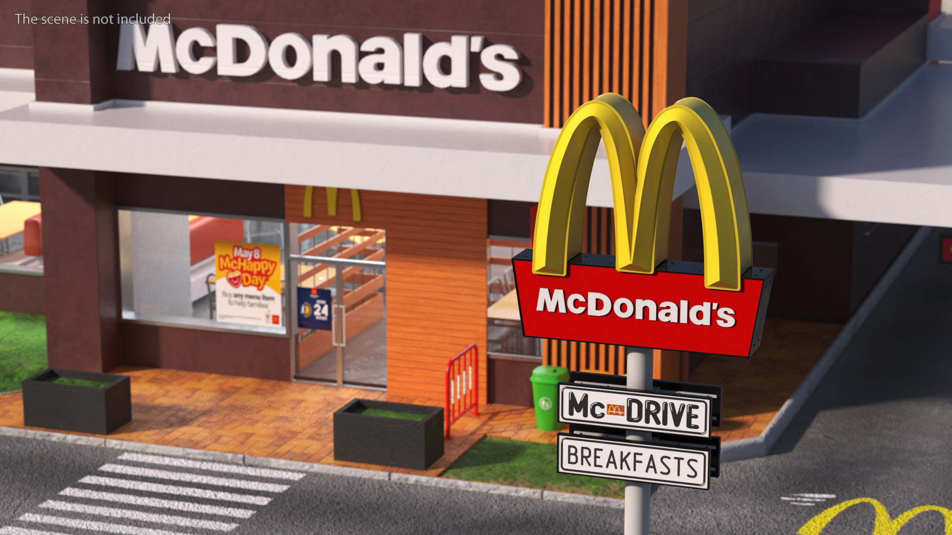 McDonalds Clown and McDonalds Pylon Fur 3D model