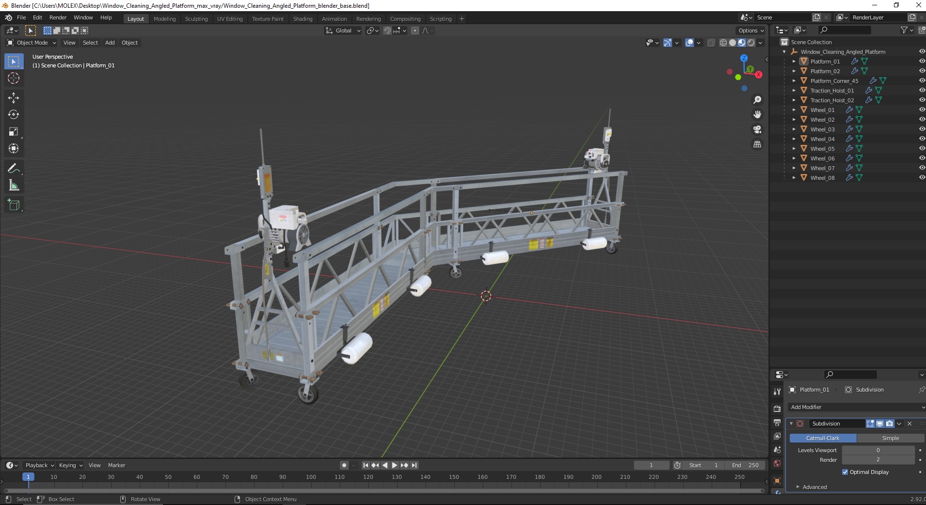 3D Window Cleaning Angled Platform