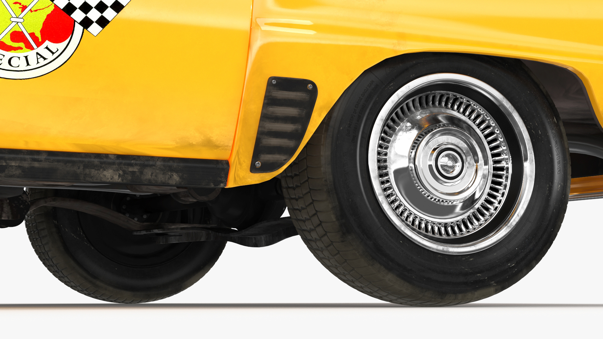 3D Classic Checker Taxi Cab Rigged