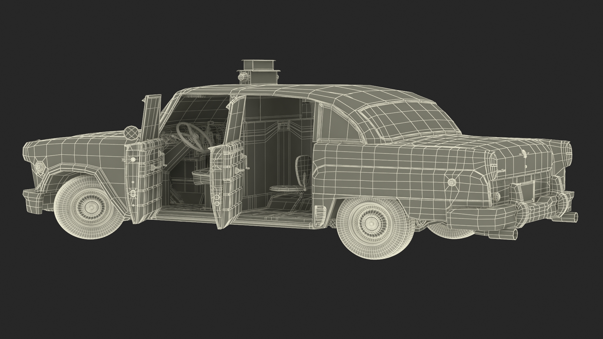 3D Classic Checker Taxi Cab Rigged