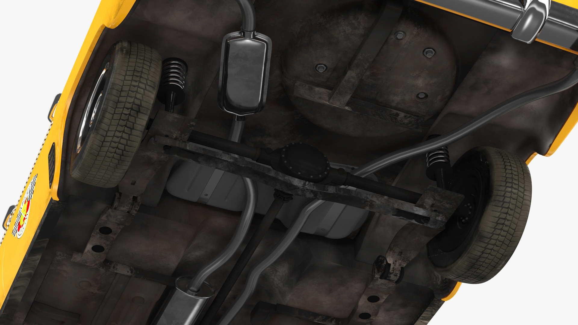 3D Classic Checker Taxi Cab Rigged