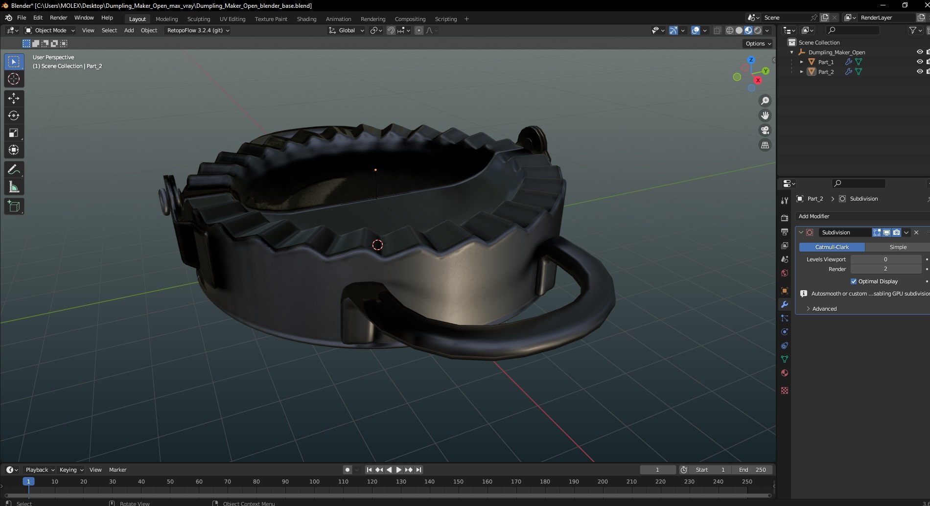 Dumpling Maker Open 3D model