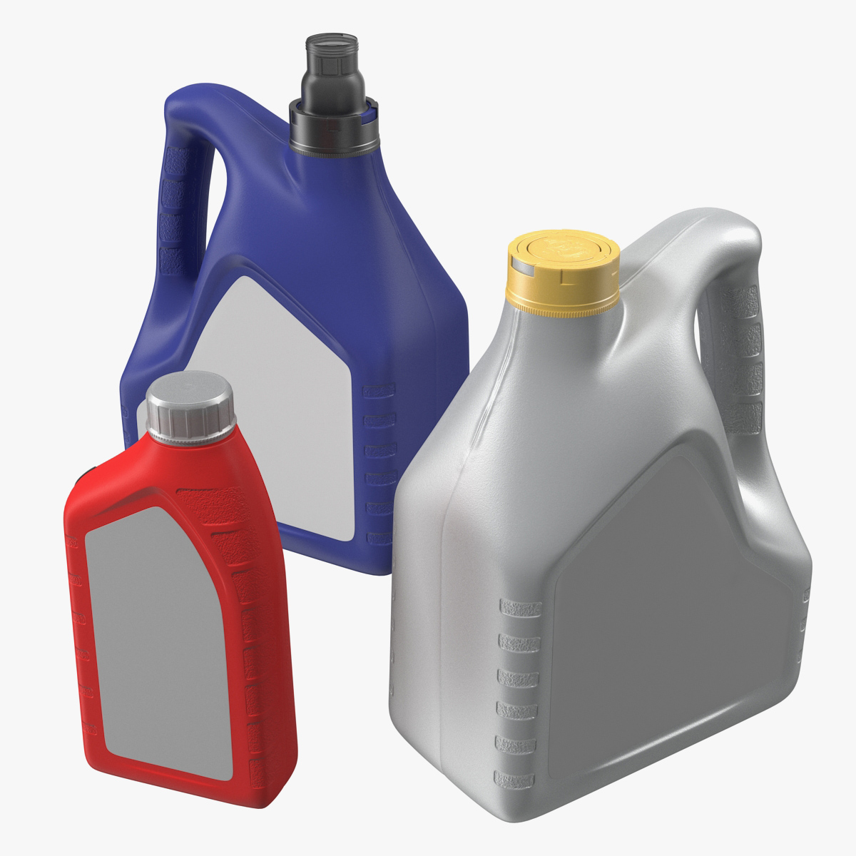 Motor Oil Bottles Set Generic 3D Models