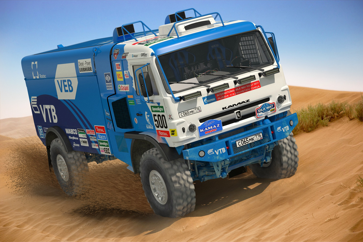 KAMAZ Dakar Racing Truck 4326 VK Rigged 3D model