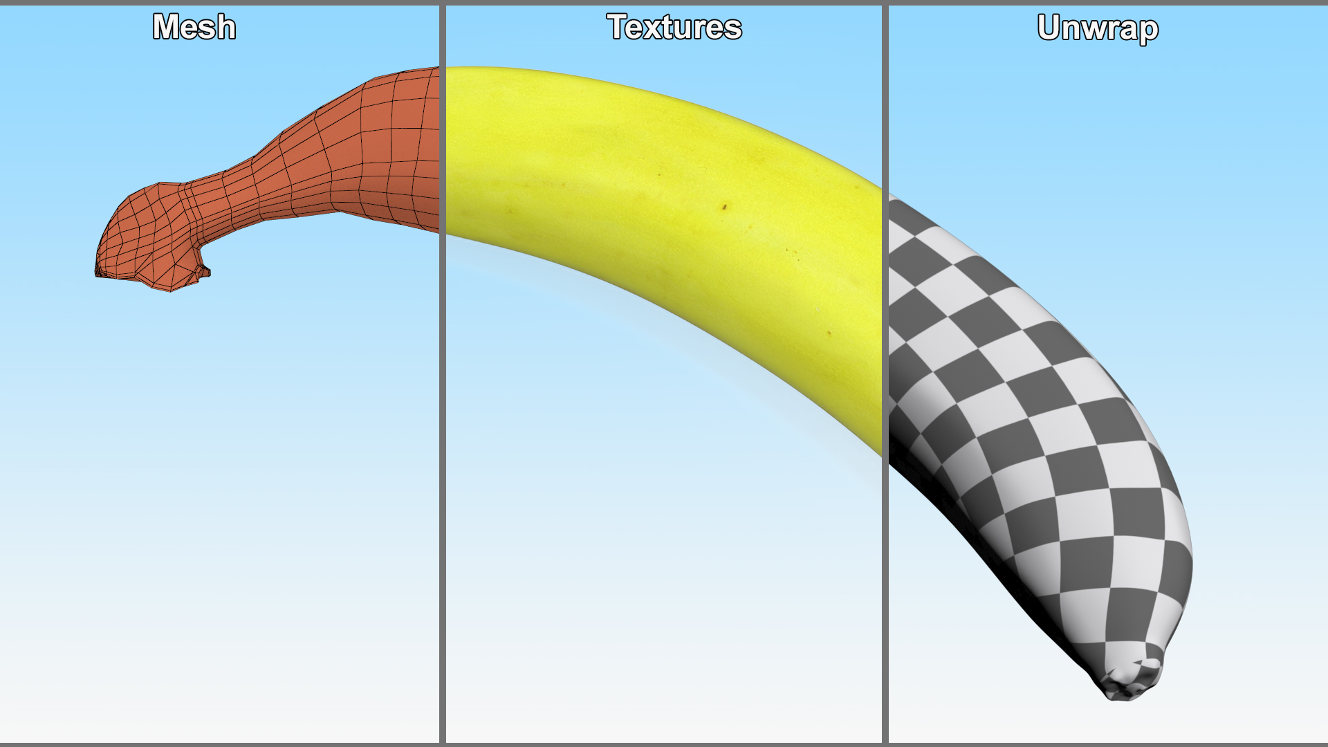 3D Underripe Banana