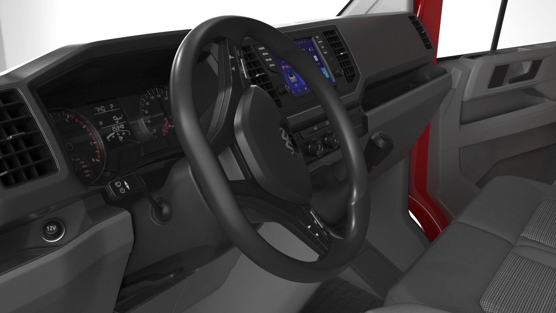 Volkswagen Crafter Van 2024 Red Color Rigged 3D model