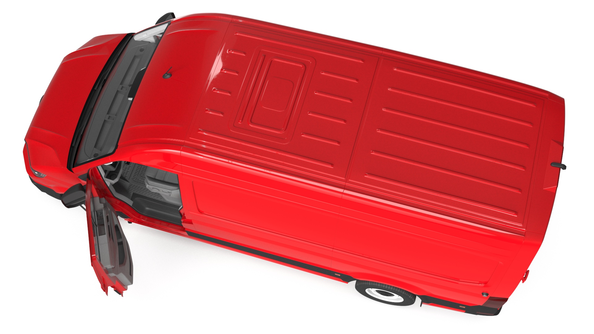 Volkswagen Crafter Van 2024 Red Color Rigged 3D model