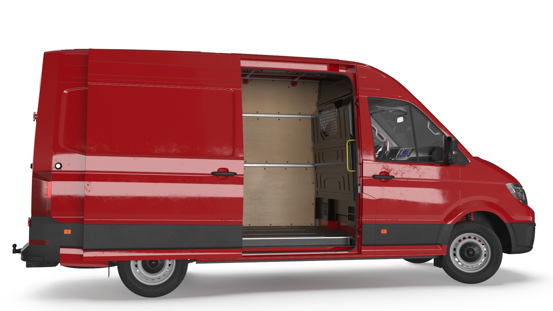 Volkswagen Crafter Van 2024 Red Color Rigged 3D model