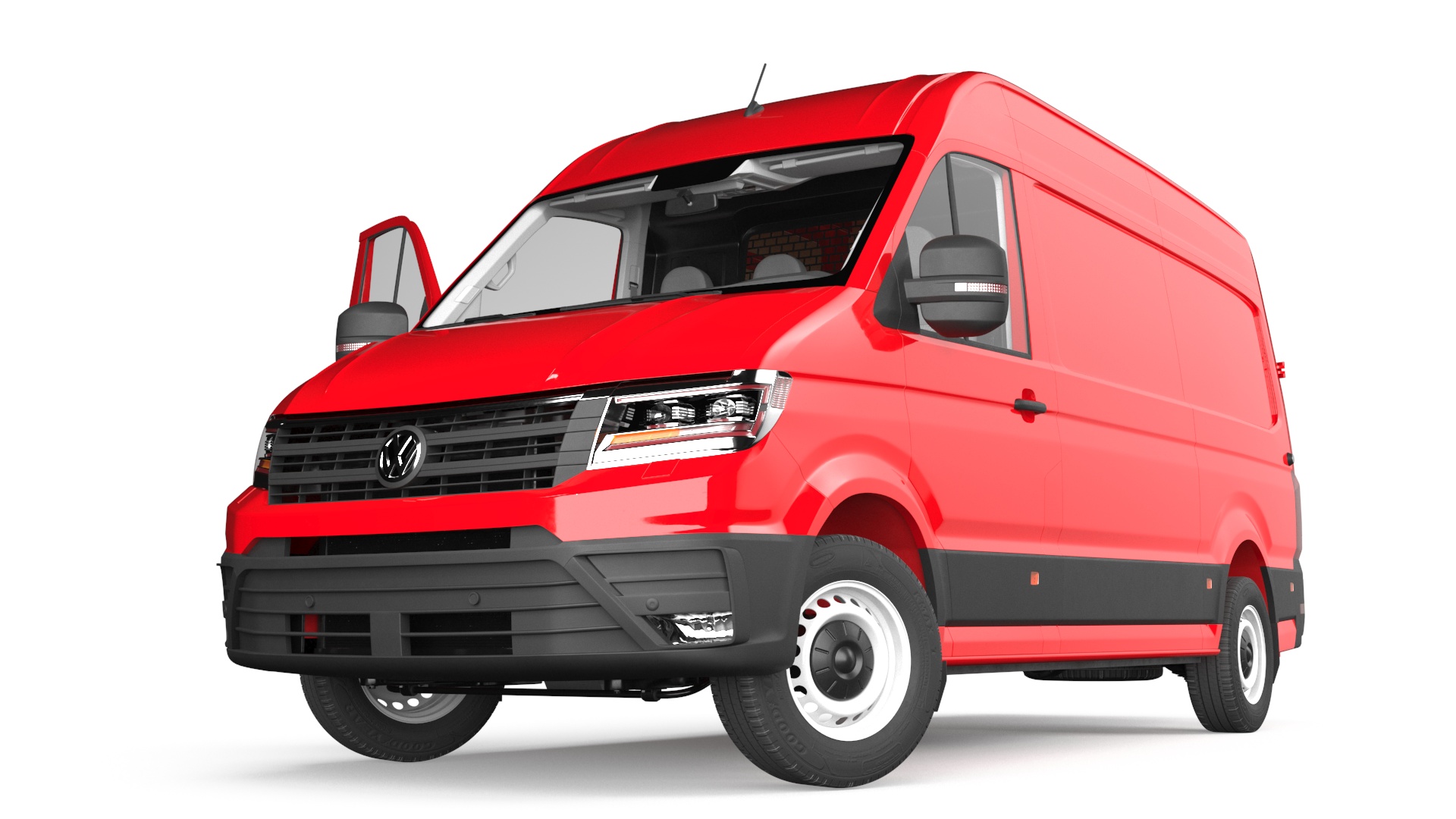Volkswagen Crafter Van 2024 Red Color Rigged 3D model