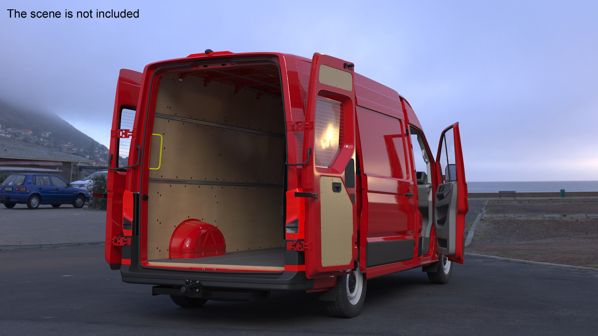 Volkswagen Crafter Van 2024 Red Color Rigged 3D model