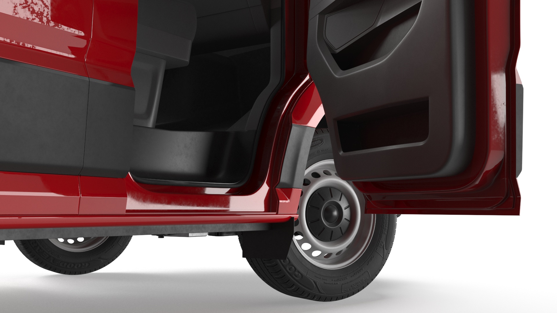 Volkswagen Crafter Van 2024 Red Color Rigged 3D model
