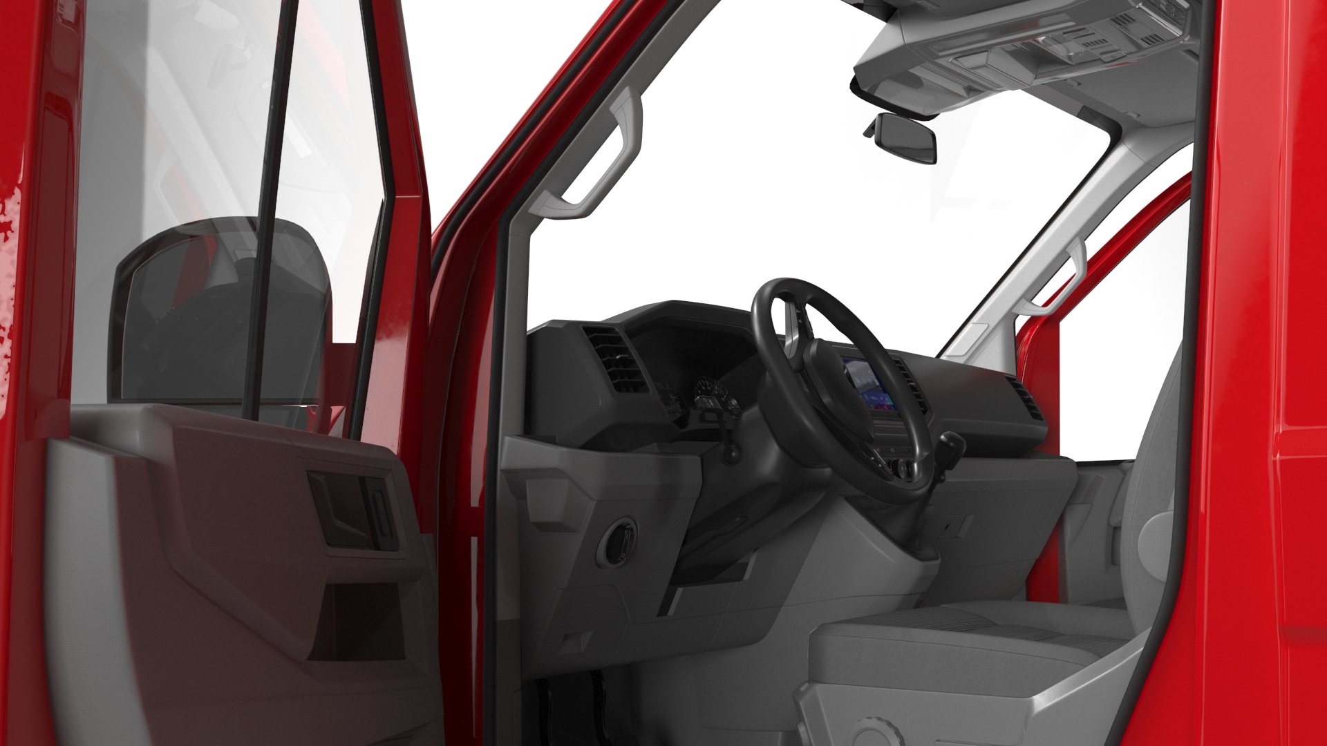 Volkswagen Crafter Van 2024 Red Color Rigged 3D model
