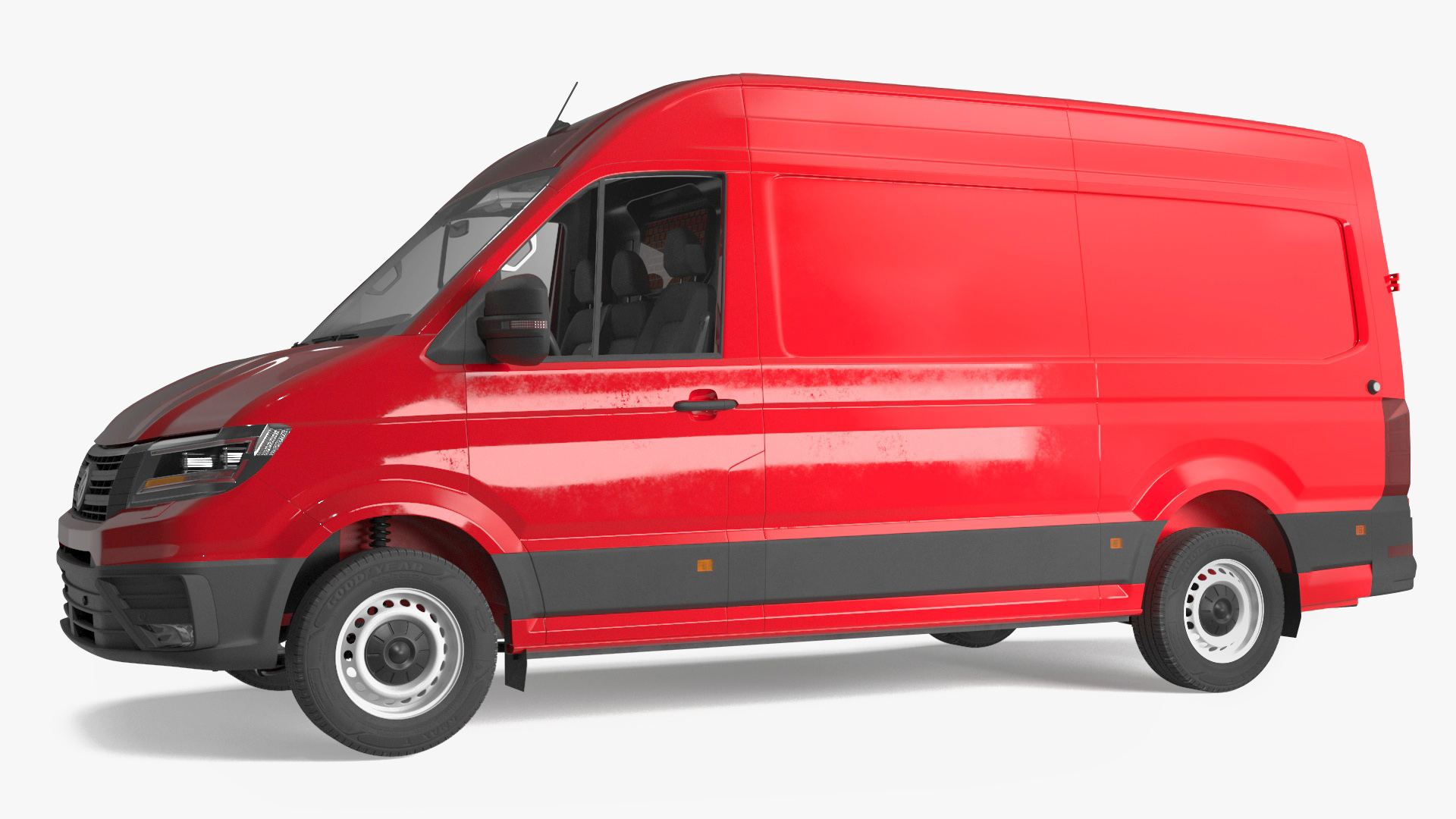 Volkswagen Crafter Van 2024 Red Color Rigged 3D model