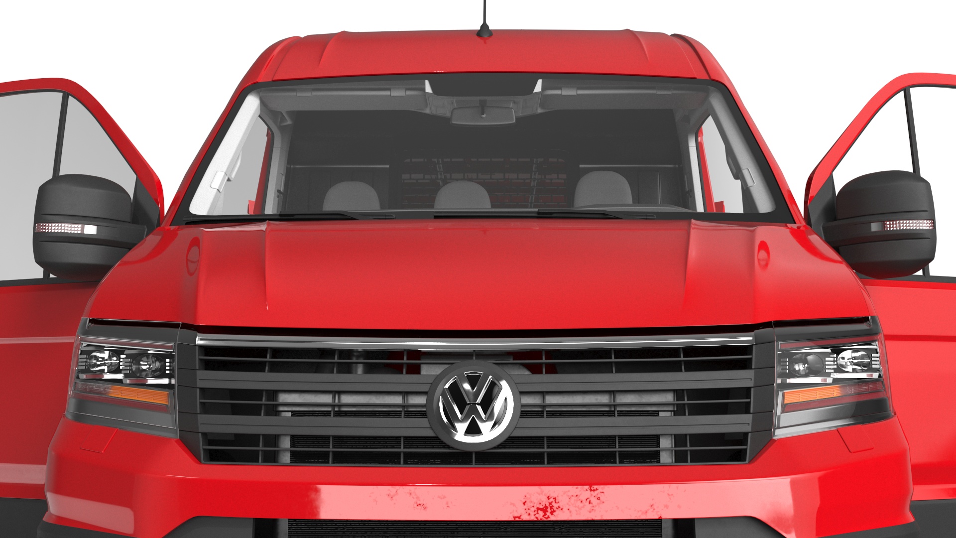Volkswagen Crafter Van 2024 Red Color Rigged 3D model