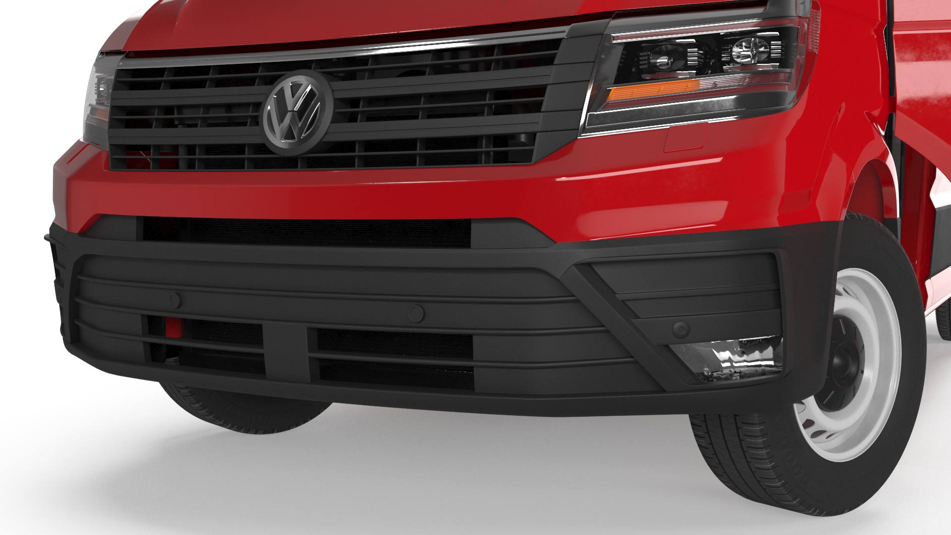 Volkswagen Crafter Van 2024 Red Color Rigged 3D model