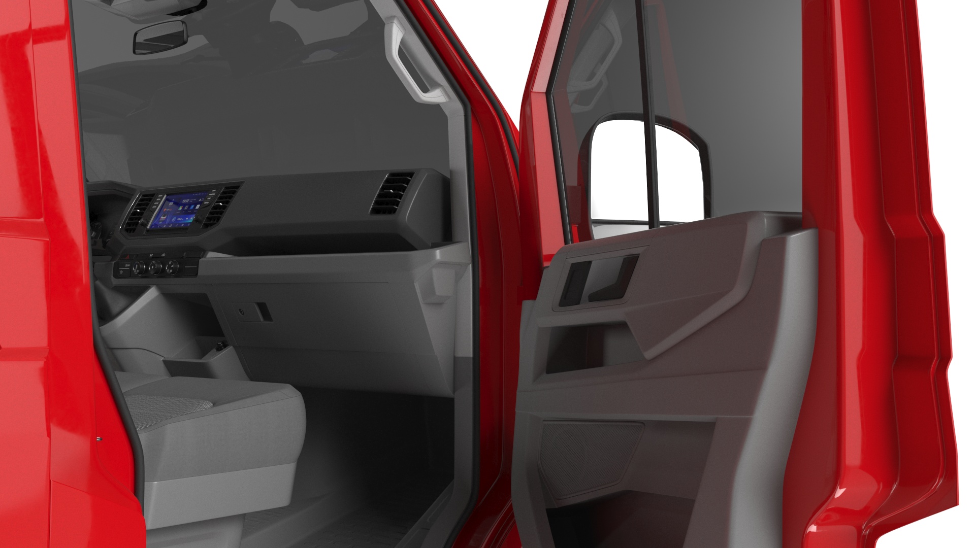 Volkswagen Crafter Van 2024 Red Color Rigged 3D model