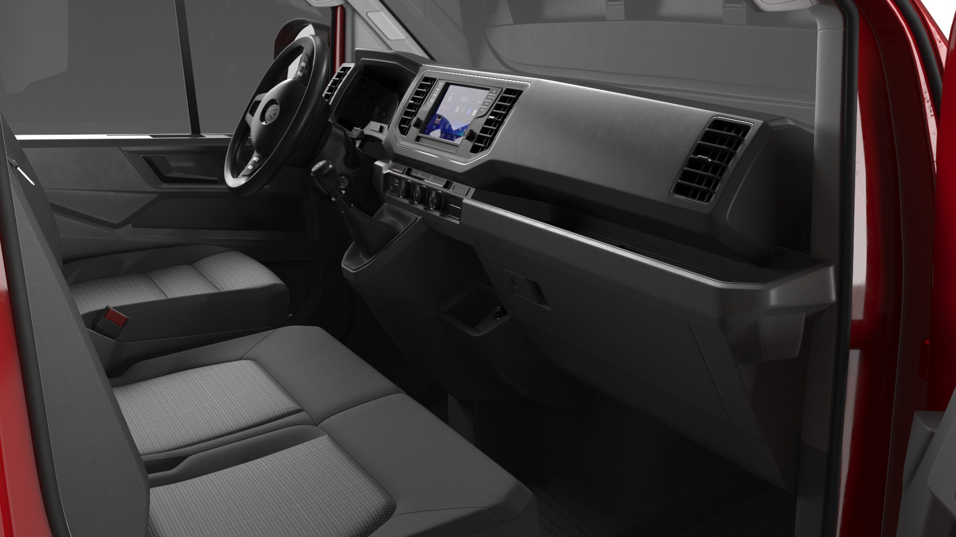 Volkswagen Crafter Van 2024 Red Color Rigged 3D model