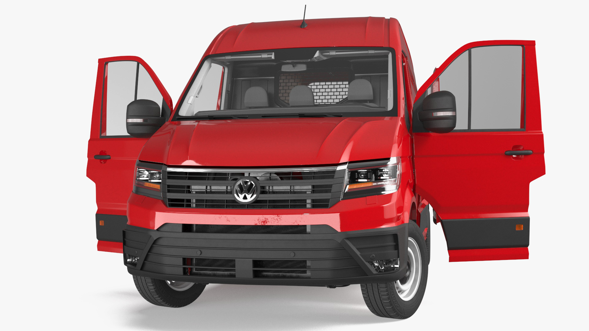 Volkswagen Crafter Van 2024 Red Color Rigged 3D model