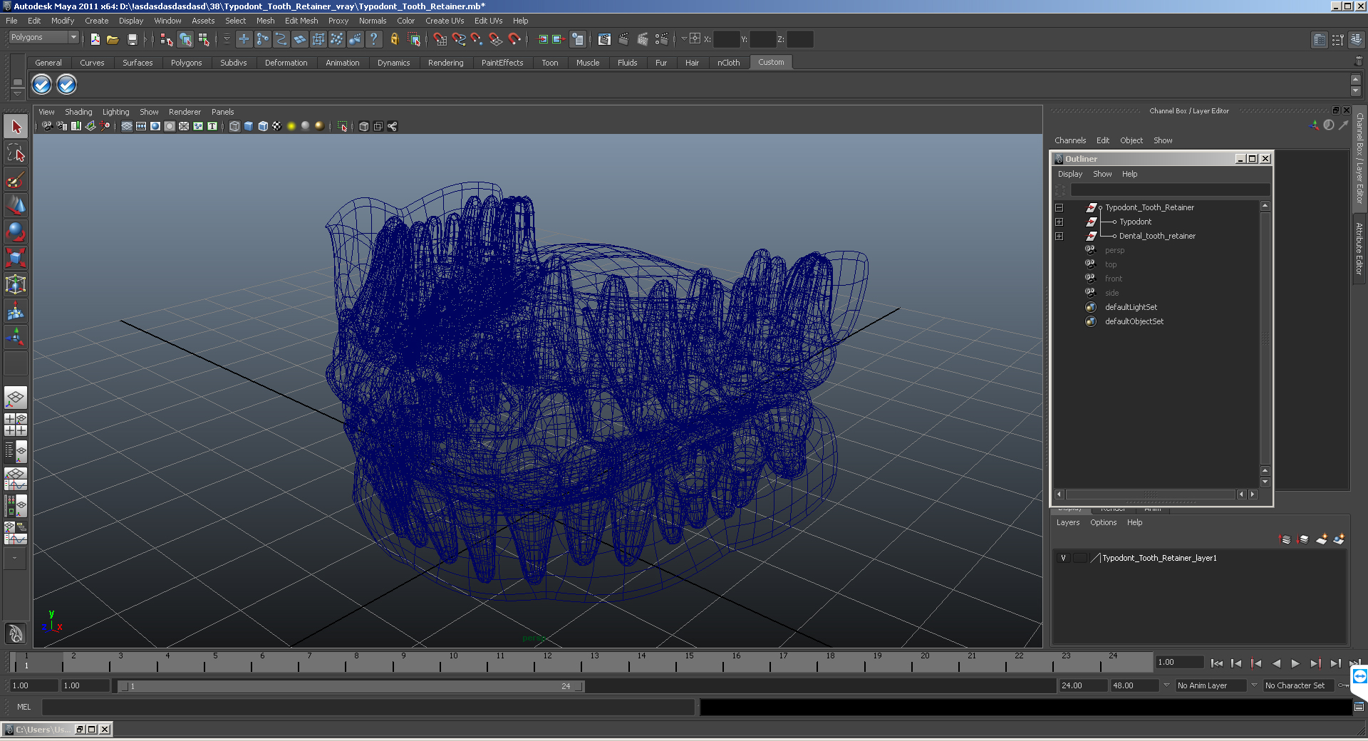 3D model Typodont Tooth Orthodontic Retainer