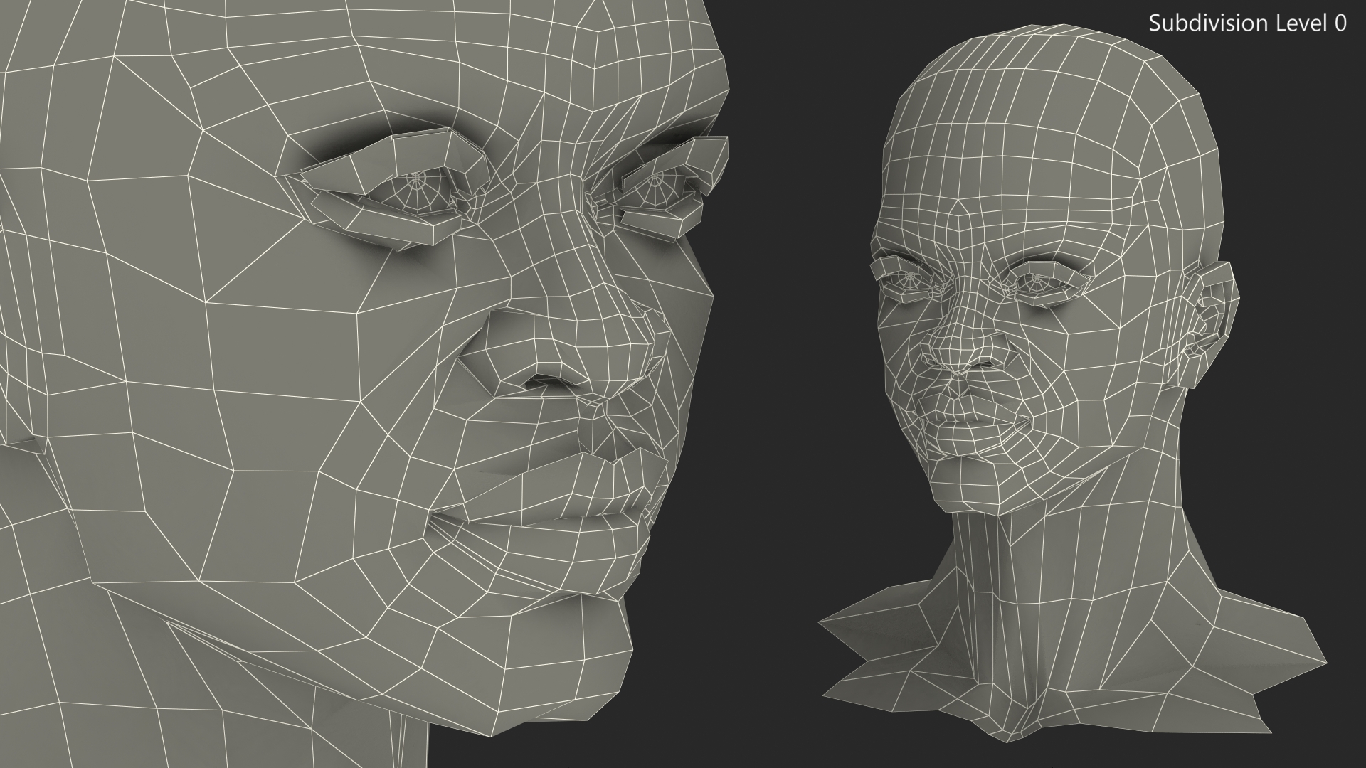 Light Skin Teenager Head 3D model