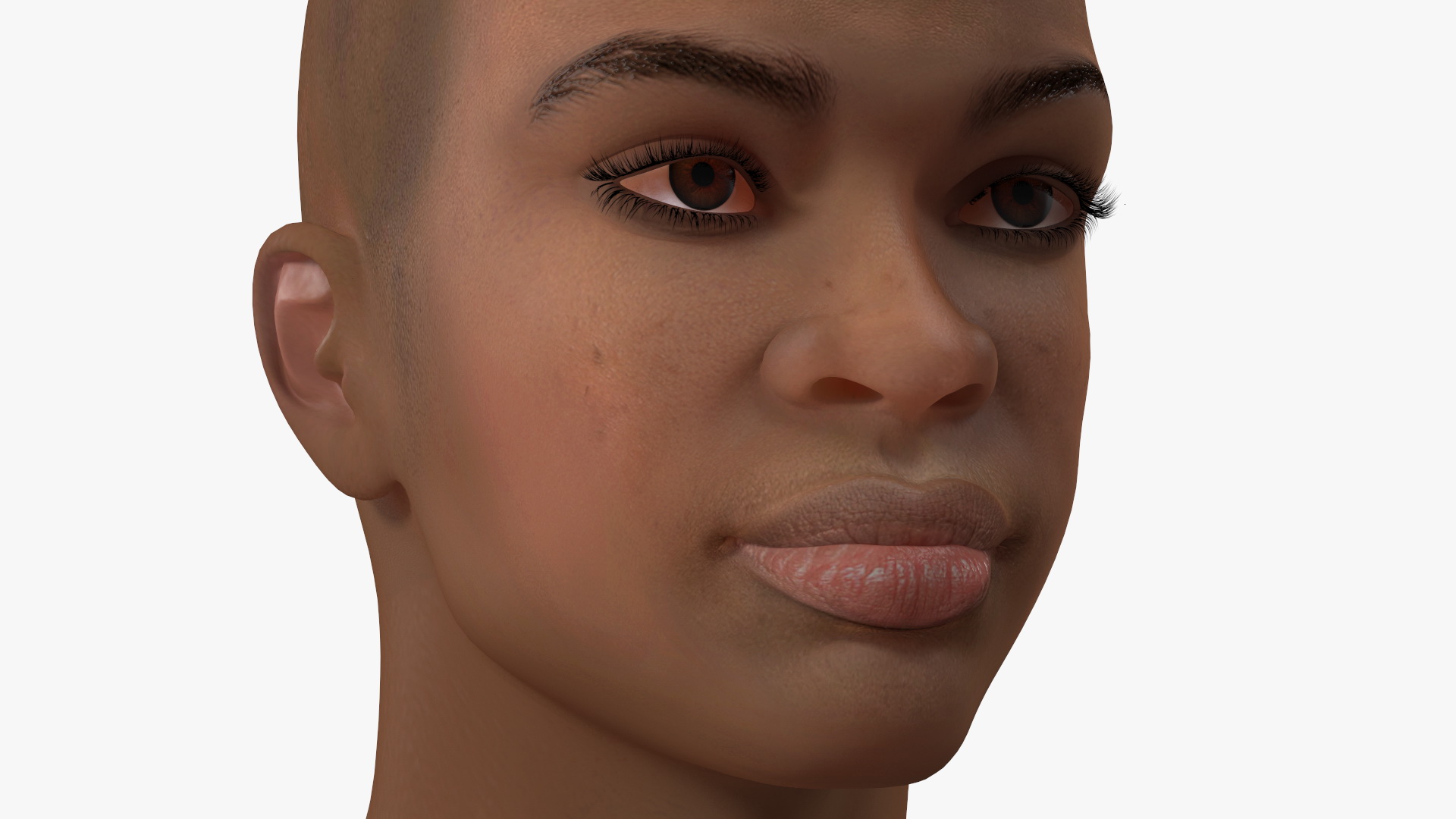 Light Skin Teenager Head 3D model