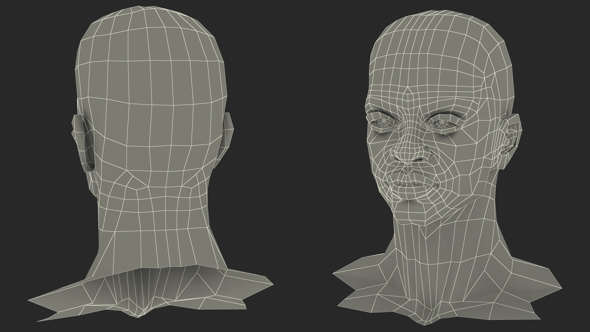 Light Skin Teenager Head 3D model
