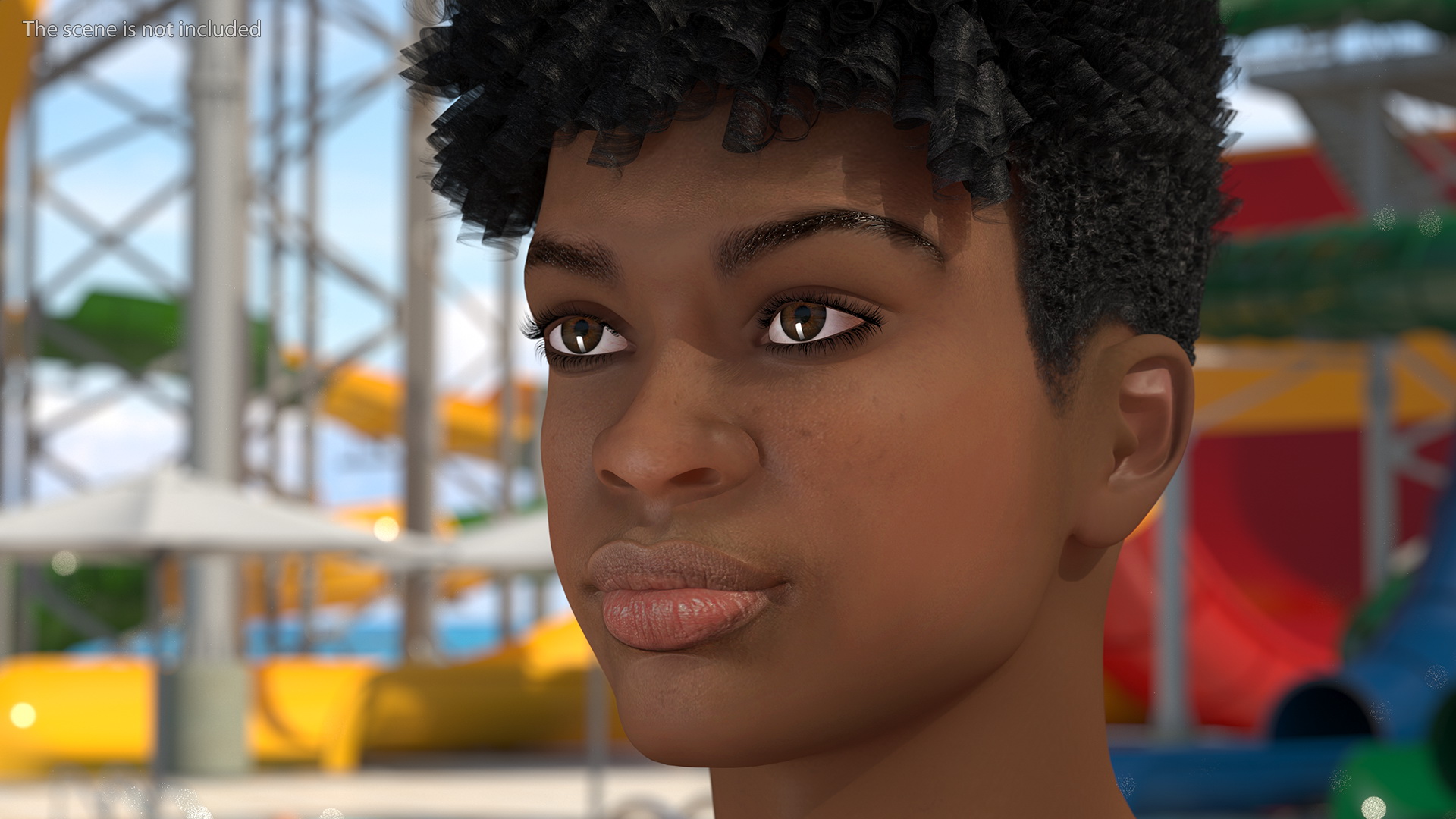 Light Skin Teenager Head 3D model