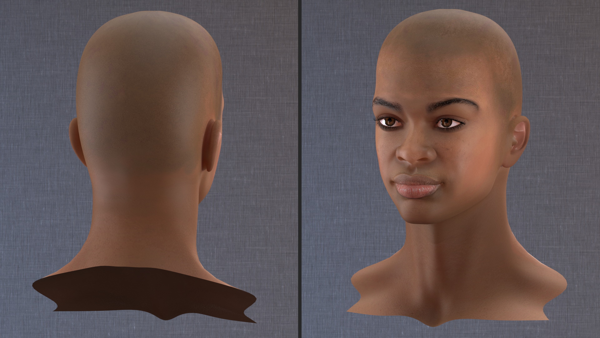 Light Skin Teenager Head 3D model