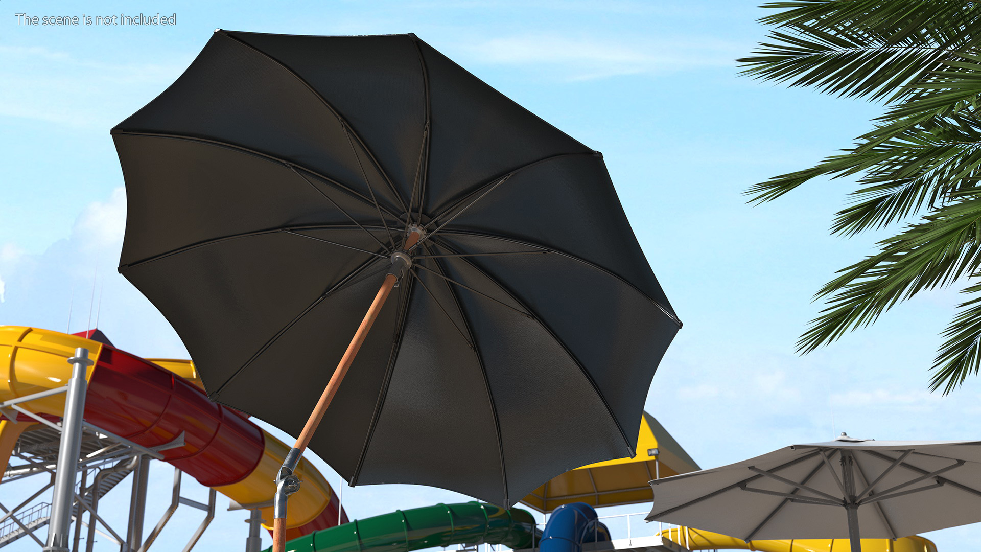 Adjustable Garden Umbrella Black 3D