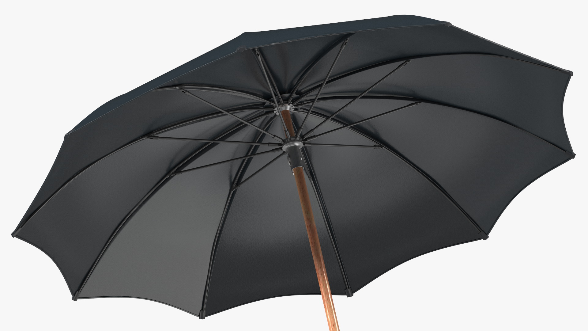 Adjustable Garden Umbrella Black 3D