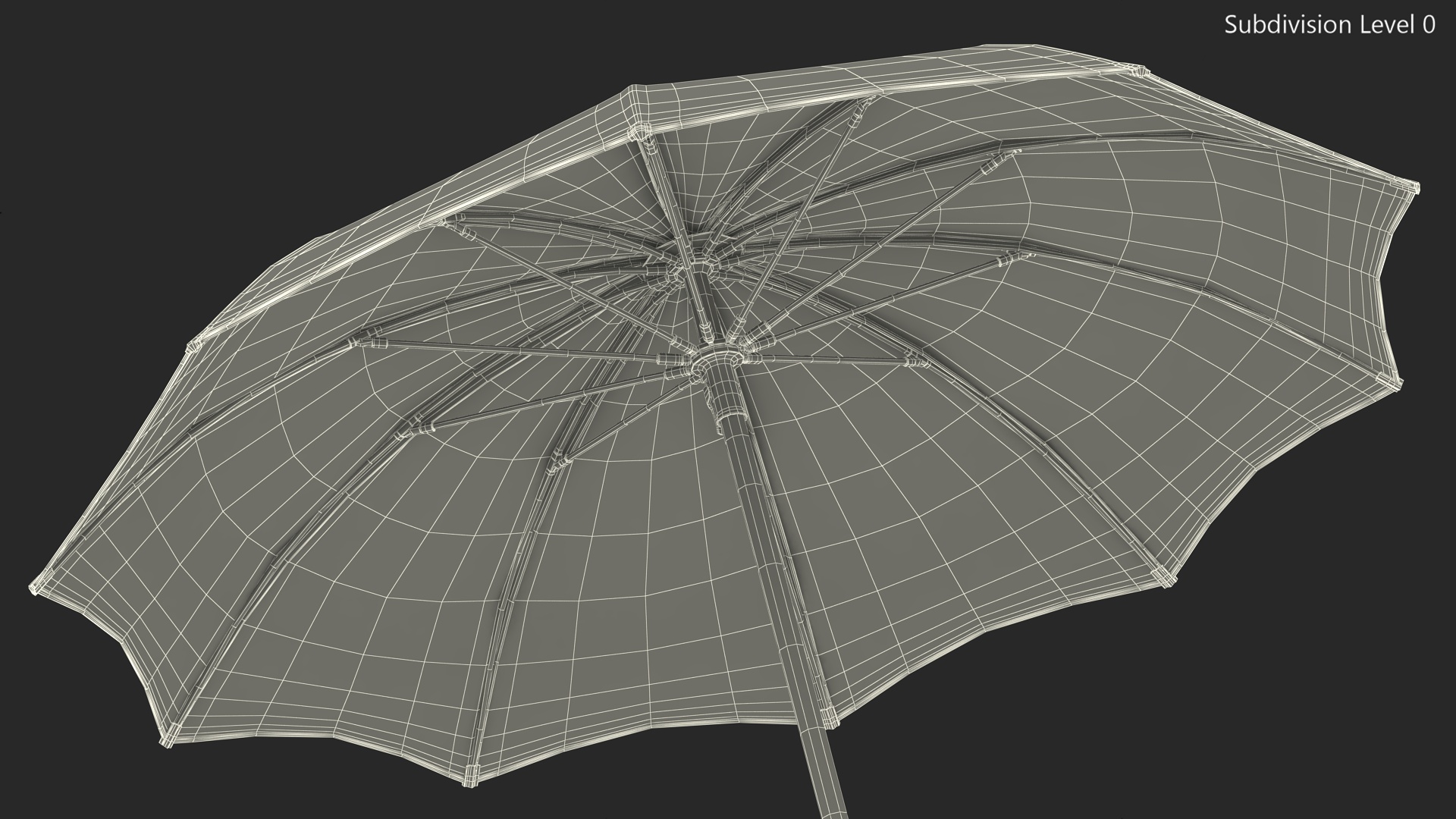 Adjustable Garden Umbrella Black 3D