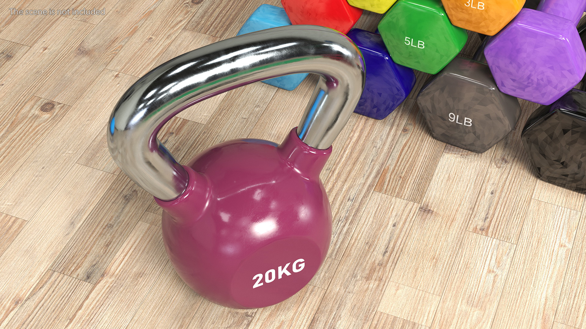 3D model Vinyl Coated Metal Kettle Bell 20kg