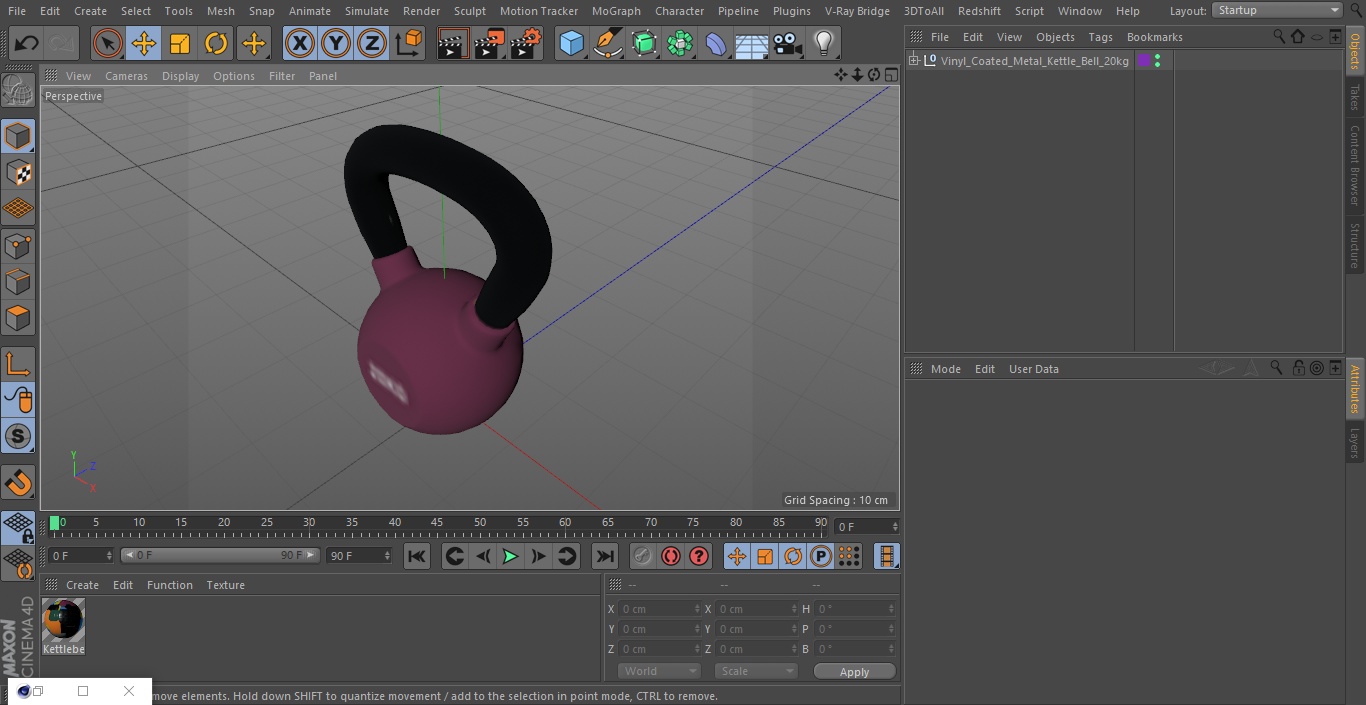 3D model Vinyl Coated Metal Kettle Bell 20kg