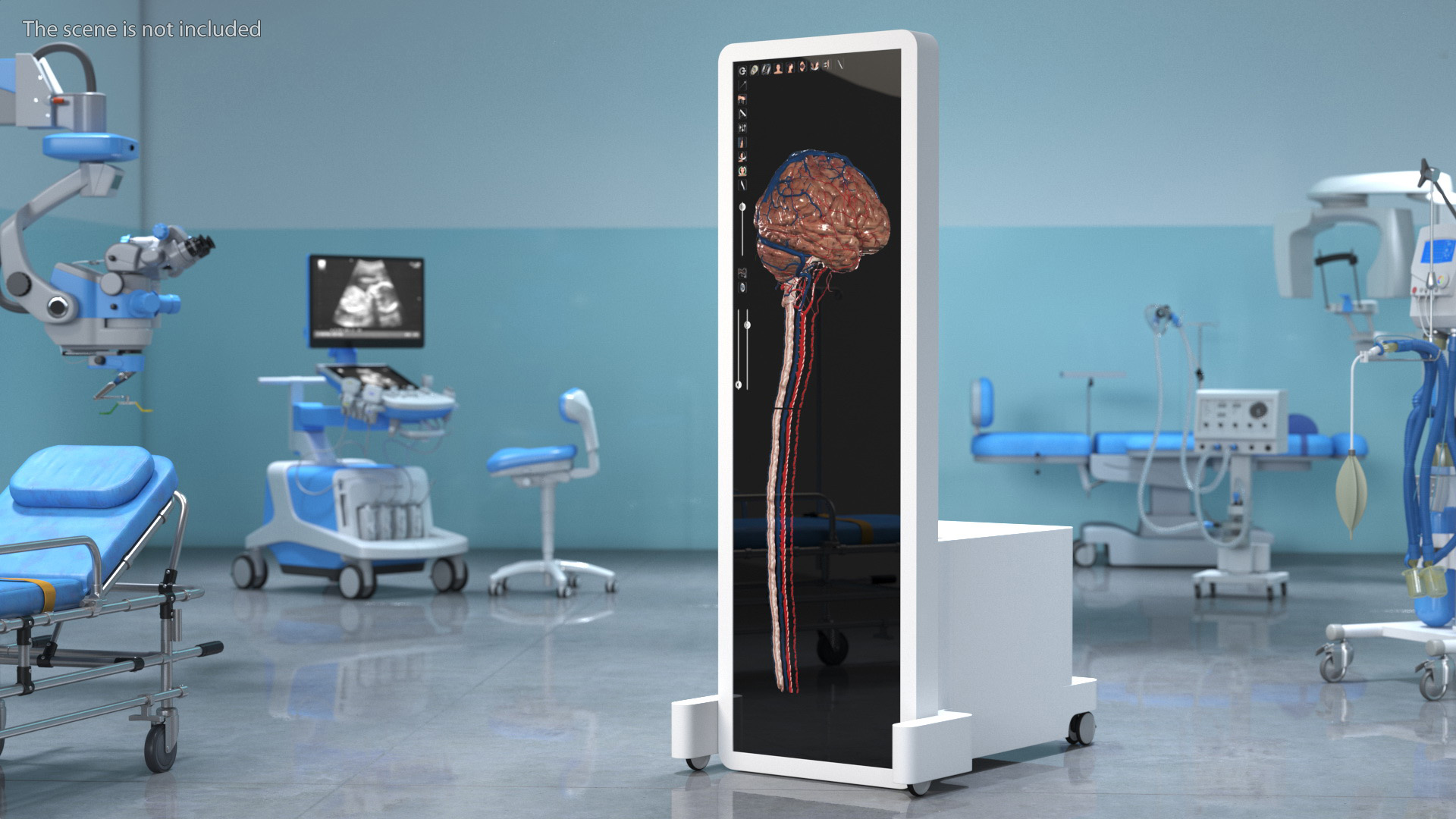 Vertical Interactive Desktop Display Brain Device 3D model