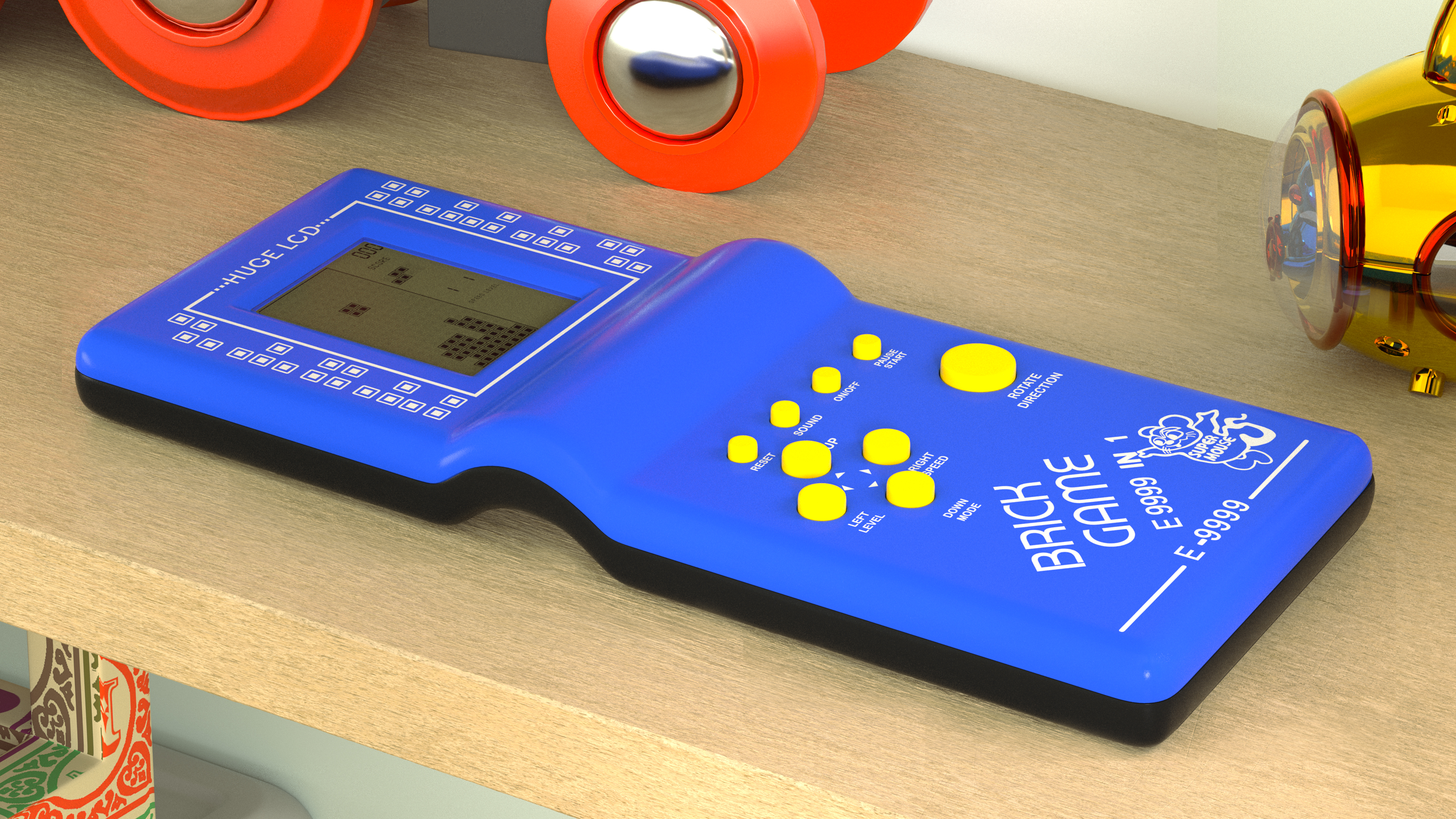 3D Tetris Brick Electronic Game Blue model